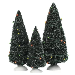 Twinkling Lit Trees Green