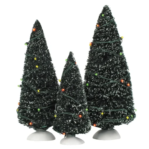 Twinkling Lit Trees Green