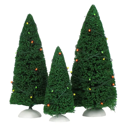 Twinkling Lit Trees Green