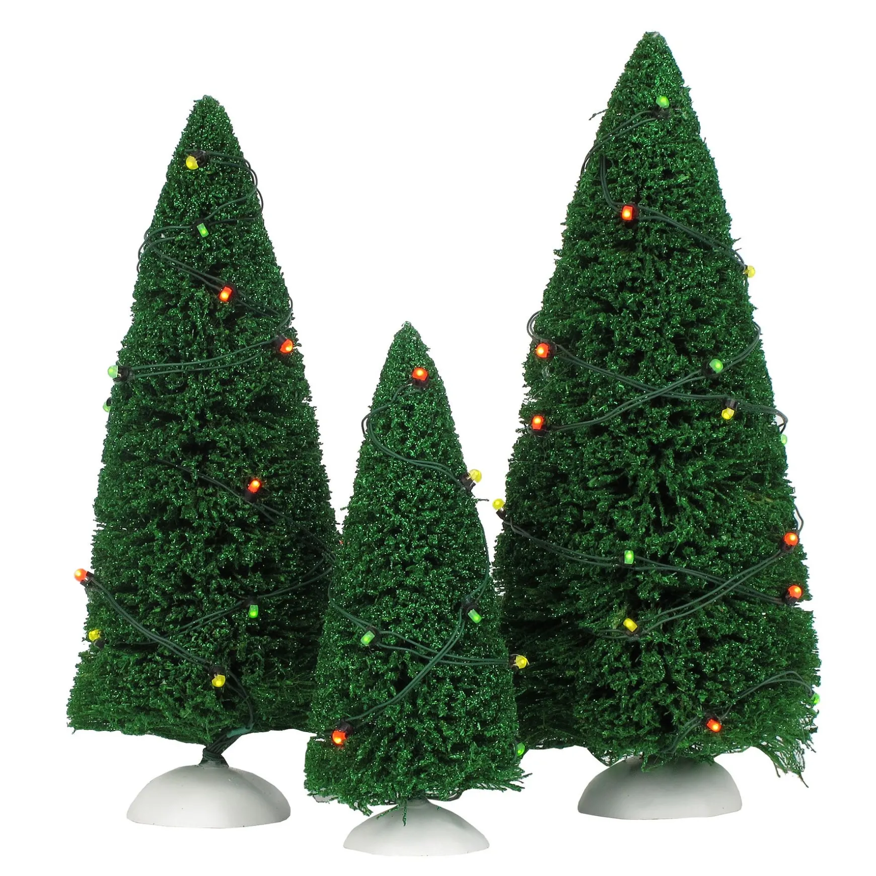Twinkling Lit Trees Green